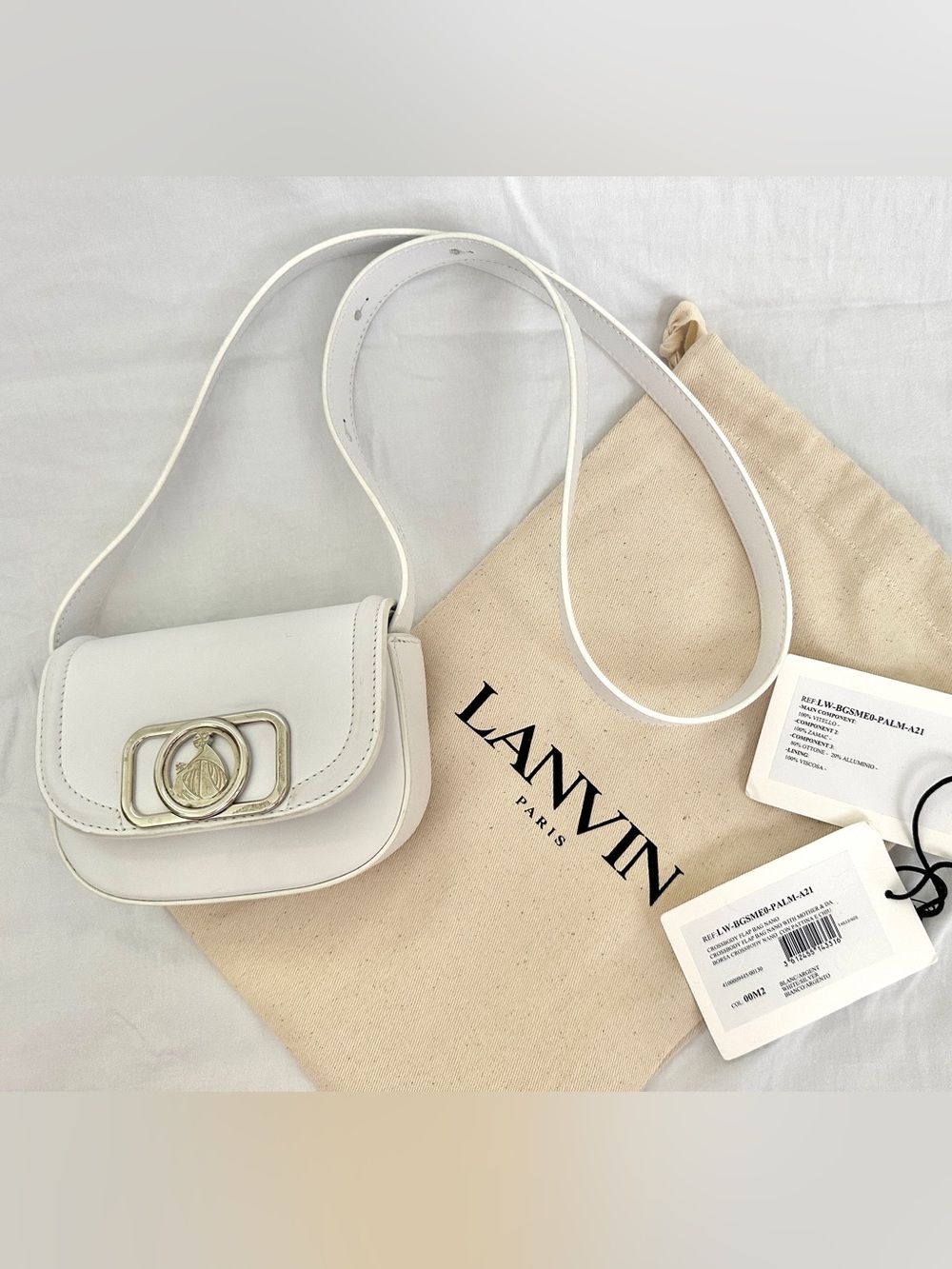 Lanvin Mother Daughter Leather Crossbody Nano with Silver Hardware